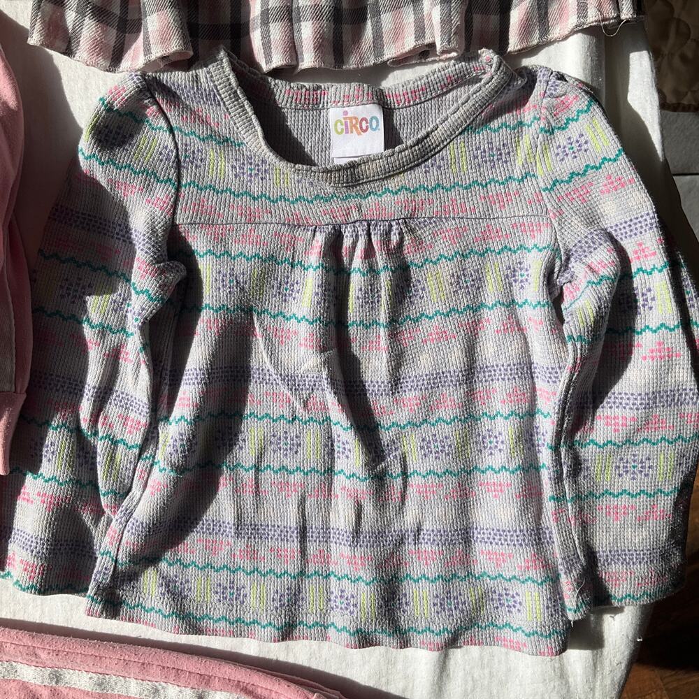Circo Bundle of Clothes Baby Girl 18M Pink Gray T-shirts Full-zip Jacket Pj Set - Picture 7 of 12